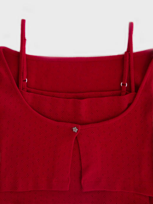 Kaiy Xiao 玫瑰吊带/开衫两件套（附赠小围巾） 商品图4