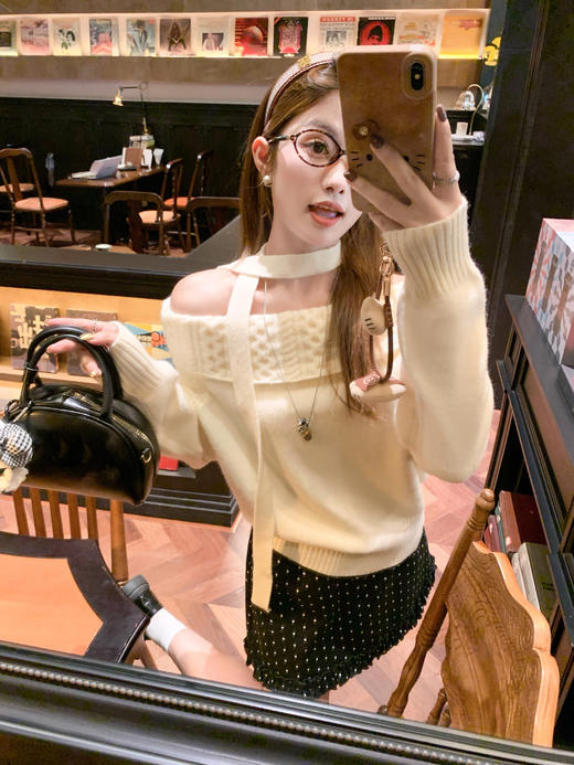 <曾小咸推荐>2.11现货秒杀 ！微信超特价！韩系一字肩毛衣 日常169.99 立减80 秒杀89.99！！ 商品图12