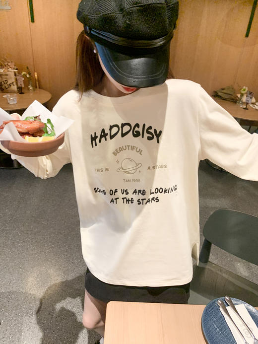 <曾小咸推荐>2.12现货秒杀 ！微信超特价！字母长袖磨毛T恤 日常119.99 立减60 秒杀59.99！！ 商品图7