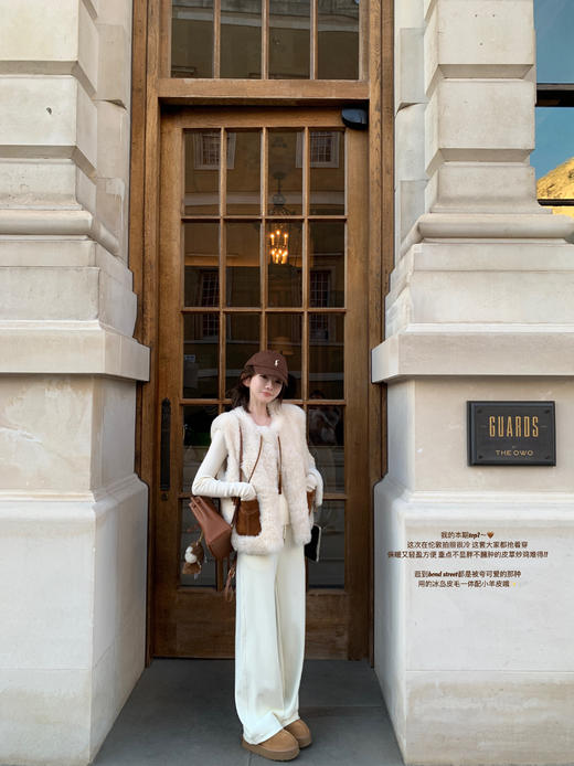 金蘑菇菇 我的日常皮草 咩咩马甲/ 冰岛皮毛一体 商品图0