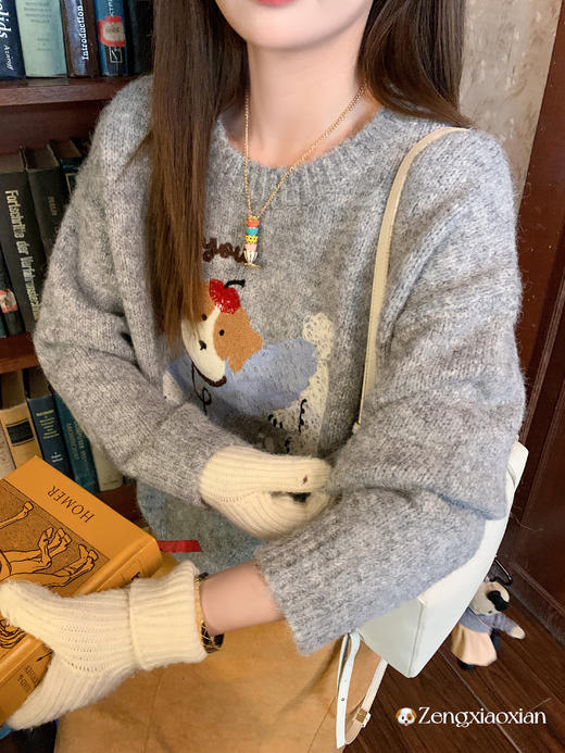 <曾小咸推荐>2.10现货秒杀 ！微信超特价！韩系小狗刺绣毛衣 日常219.99 立减130 秒杀89.99！！ 商品图11