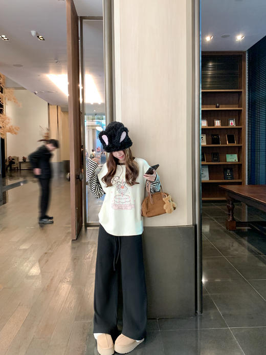 <曾小咸推荐>2.10现货秒杀 ！微信超特价！韩系印花条纹针织长袖 日常159.99 立减80 秒杀79.99！！ 休闲裤  秒杀79.99！！ 商品图5