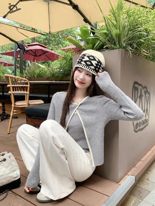 <曾小咸推荐>2.12现货秒杀 ！微信超特价！韩系撞色边针织衫套装 日常199.99 立减100 秒杀99.99！！ 商品图12