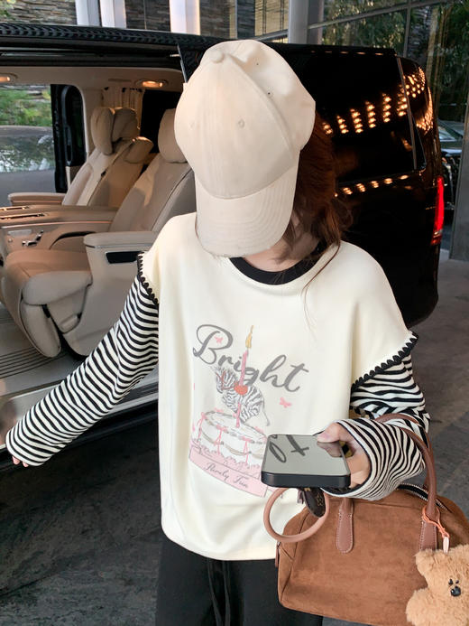 <曾小咸推荐>2.10现货秒杀 ！微信超特价！韩系印花条纹针织长袖 日常159.99 立减80 秒杀79.99！！ 休闲裤  秒杀79.99！！ 商品图6