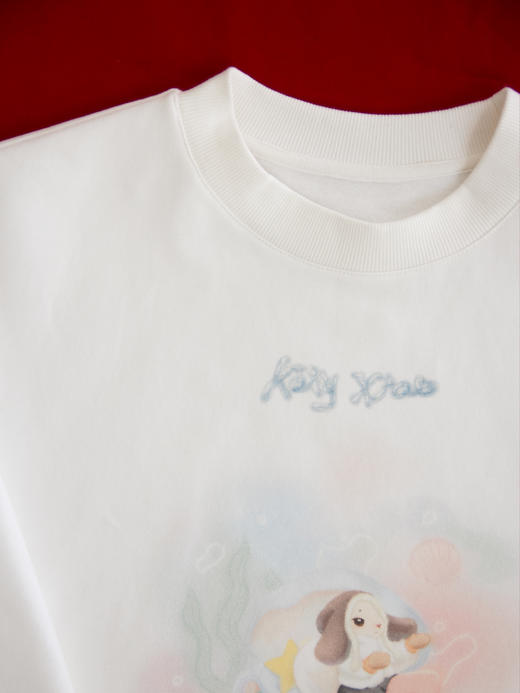Kaiy Xiao 兔耳美人鱼印花加绒卫衣 商品图4