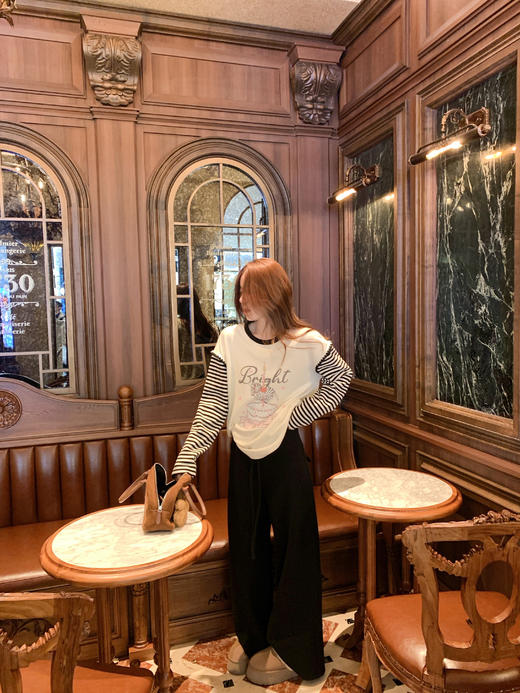 <曾小咸推荐>2.10现货秒杀 ！微信超特价！韩系印花条纹针织长袖 日常159.99 立减80 秒杀79.99！！ 休闲裤  秒杀79.99！！ 商品图11