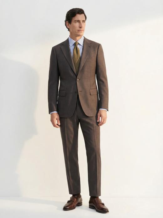 「58款可选」Hardy Minnis Fresco III 强捻抗皱意式全麻衬套装 商品图6