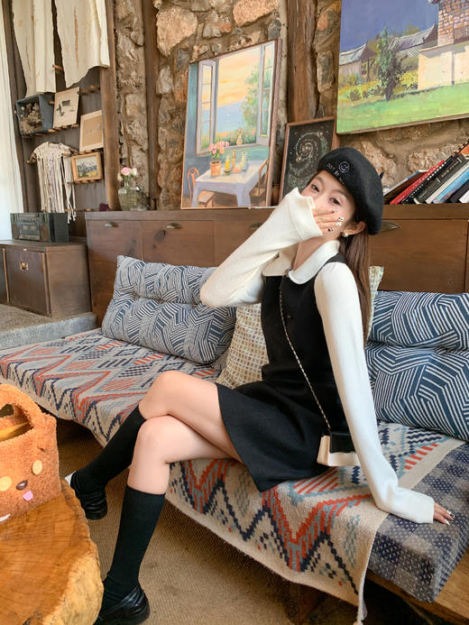 <曾小咸推荐>3.17现货秒杀 ！微信超特价！小香风毛呢背心连衣裙 日常189.99 立减100 秒杀89.99！！娃娃领针织衫秒杀69.99！ 商品图5