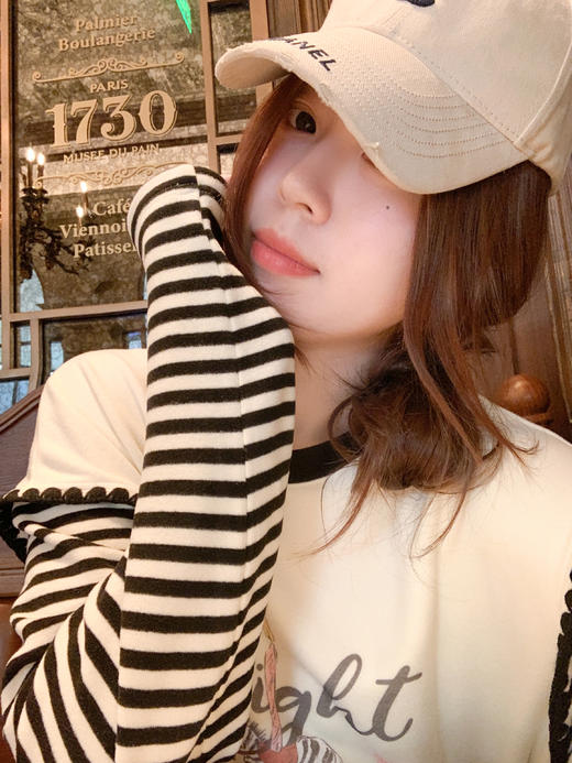 <曾小咸推荐>2.10现货秒杀 ！微信超特价！韩系印花条纹针织长袖 日常159.99 立减80 秒杀79.99！！ 休闲裤  秒杀79.99！！ 商品图7