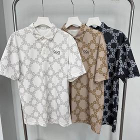 GGG高尔夫 男女同款 GGG印花短袖Polo衫 吸水速干防紫外线