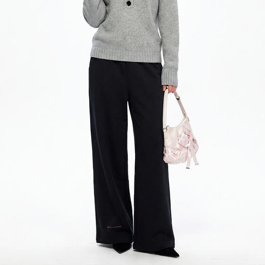 IDEVERRAY全棉直筒长裤男女同款百搭情侣穿搭加厚保暖防寒卫裤子 商品图1