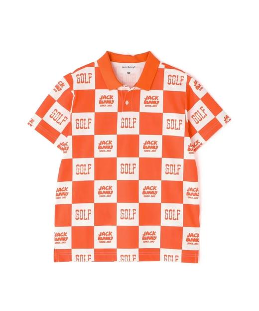 Jack Bunny 男款 高尔夫 双色格子logo印花透气速干polo领短袖T恤 商品图7
