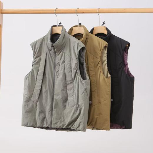 户外跑步防泼水多口袋立领工装耐磨坎肩保暖棉服马甲男女同款 商品图0