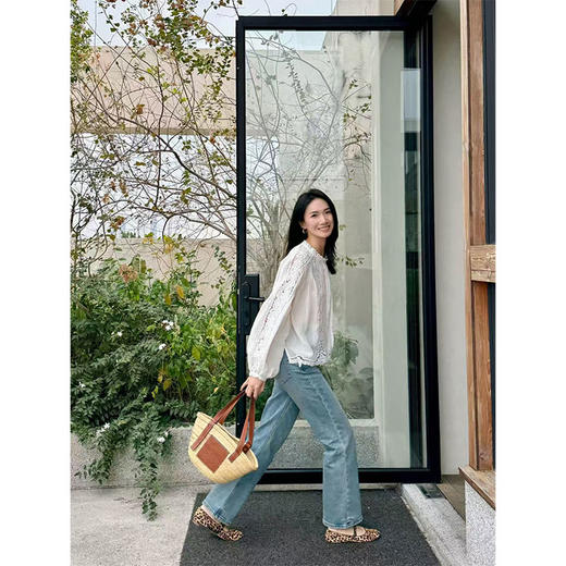 雕刻岁月 复古浅蓝绿色 微喇叭牛仔长裤edition同源面料 显瘦显腿长 商品图1