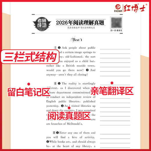2027晋远图书考研成功英语二真题阅读手译本2011-2026年 晋远图书红博士考研成功 商品图3