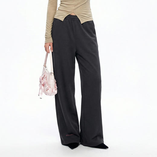 IDEVERRAY全棉直筒长裤男女同款百搭情侣穿搭加厚保暖防寒卫裤子 商品图3