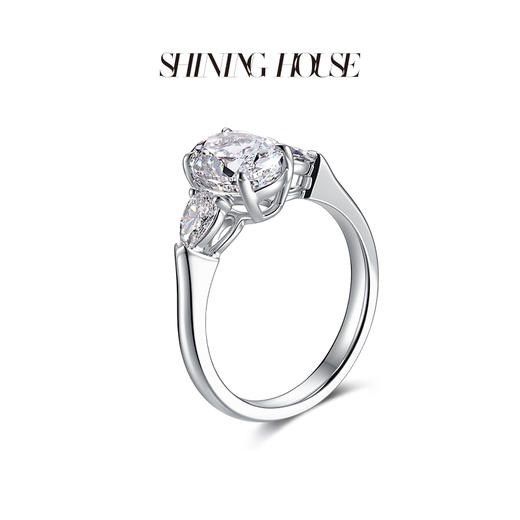 【预售】ShiningHouse[培育] 18k金钻石戒指 椭圆形2克拉钻人工真钻人造钻石K金戒指悦己送礼臻选【此商品不支持7天无理由退货退款】预计3日发货 商品图2