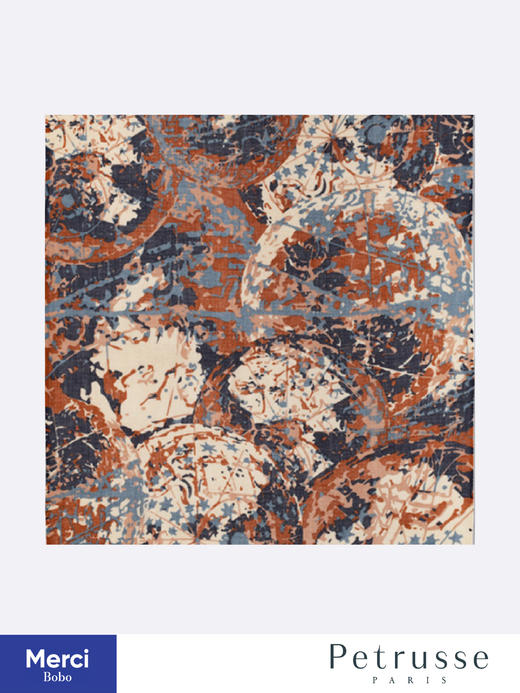 Petrusse 贝图丝 Copernic 哥白尼 丝网印刷 羊毛长围巾 商品图0