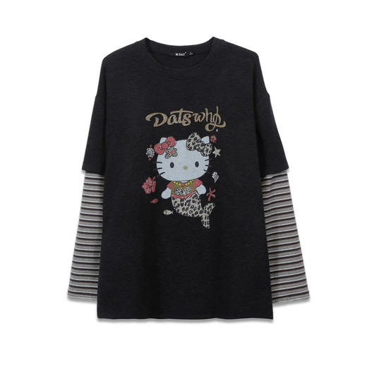 条纹长袖KT假两件圆领T恤-纪念日百货门店同款169264837 商品图4