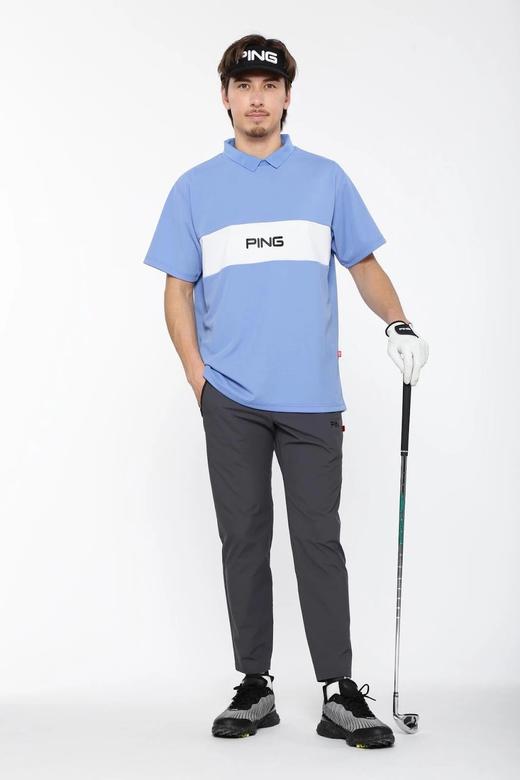 PING 高尔夫男士 春夏 翻领透气字母短袖Polo衫 网状网眼透气T恤 商品图12