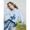 两三事梵高文艺眷恋刻度2026春新款小清新印花刺绣盘扣装饰衬衫女 商品缩略图3