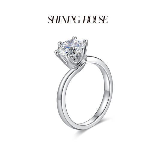 【预售】ShiningHouse[培育] 18k金钻石戒指 圆钻形1.5克拉钻人工真钻人造钻石K金戒指简约六爪钻石戒指悦己送礼臻选【此商品不支持7天无理由退货退款】 商品图2