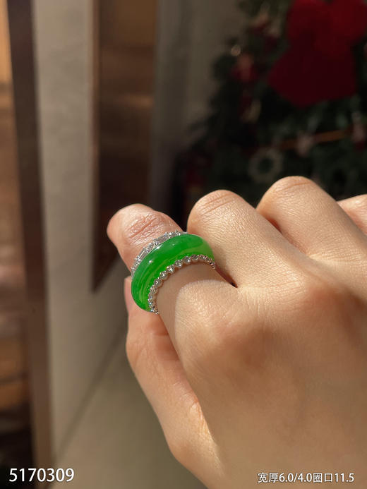 艳绿扳指【5170309】圈口11.5~具体价格微信咨询 商品图1