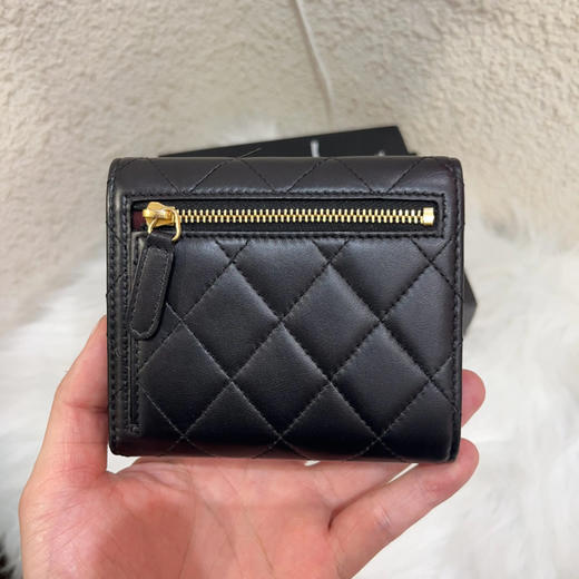 Chanel 羊皮 三折 黑金 短款 钱包 商品图1