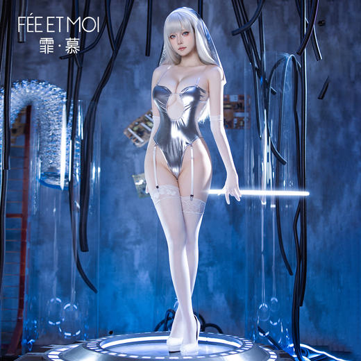 【情趣内衣】霏慕 赛博修女抹胸开裆连体衣ZY191 商品图1