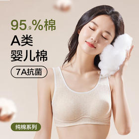 【减压高弹❗️天然健康透气】纯棉彩棉大童学生舒适胸罩二三阶段中学生少女内衣发育期文胸。jc