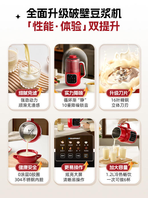 【德国蓝宝全不锈钢破壁机】蓝宝破壁机家用小型豆浆机全自动低噪多功能料理机 商品图1