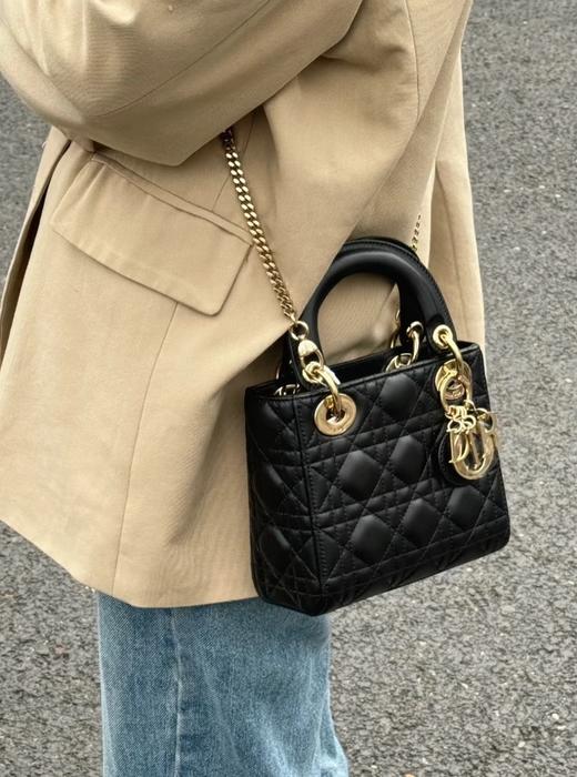 D家戴妃lady纯手工小胎牛皮手提单肩斜挎包 商品图8