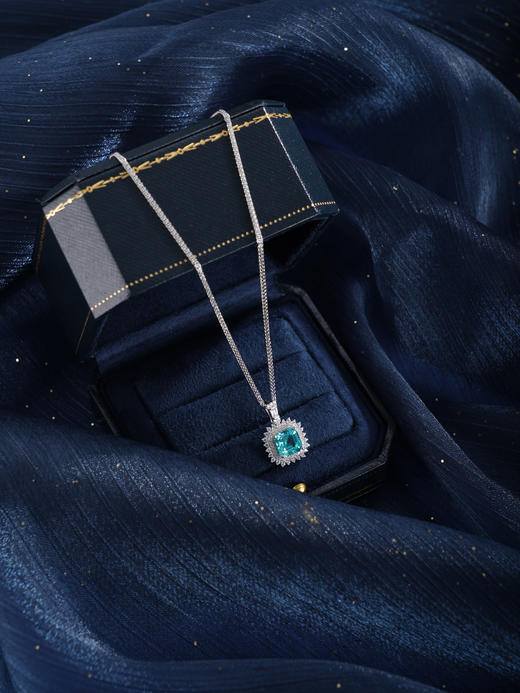 子佩集【晴空絮语】银S925套链【PYP2058-XF】项链培育宝石帕拉伊巴蓝碧玺2601 商品图4