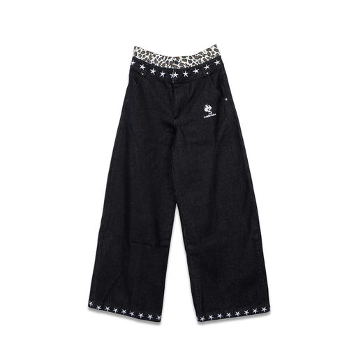 辣妹拼接双腰头刺绣牛仔裤-纪念日百货门店同款169262604 商品图4