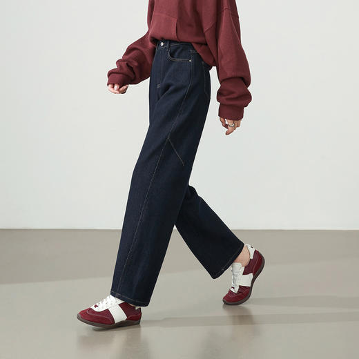 【初春-人字纹-镰刀裤】逸阳不易褪色显瘦弯刀提花牛仔长裤8221VB1 商品图6