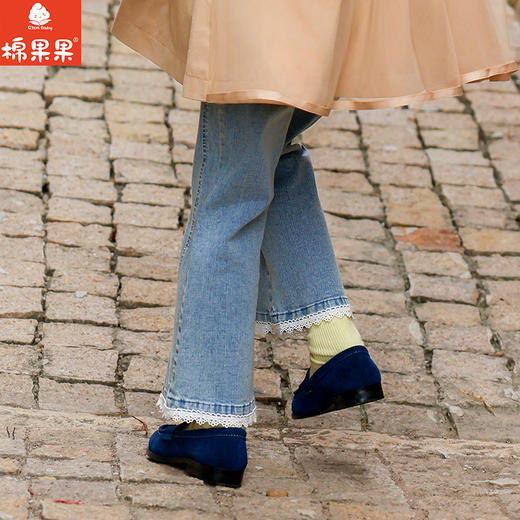 棉果果春季新品女童纯棉弹力牛仔不规则设计微喇牛仔长裤M122200226120 商品图2