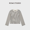 ROMI STUDIO"简约随性"全棉条纹撞色短款圆领长袖T恤 RWDSS61798 商品缩略图0