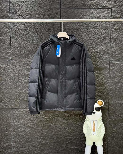 F013001冬季款三条杠连帽保暖落肩款羽绒服男女同款 商品图6