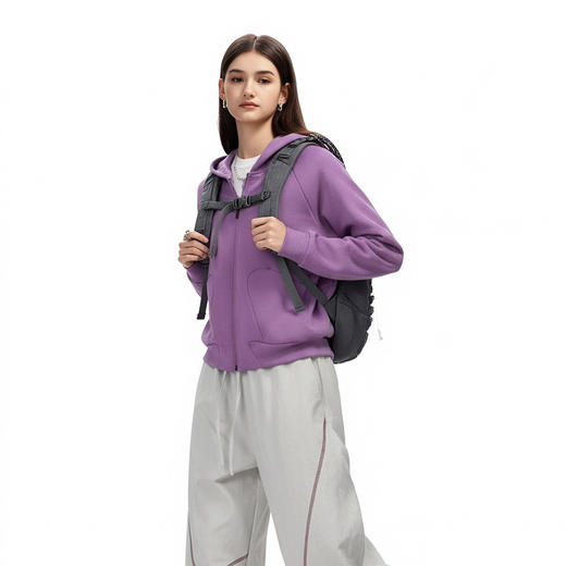 IDEVERRAY毛圈卫衣连帽宽松男女同款多色可选长袖拉链开衫外套冬 商品图3