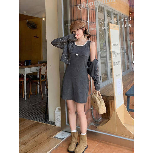 <曾小咸推荐>3.31现货秒杀 ！微信超特价！韩系短款开衫 日常139.99 立减80 秒杀59.99！！蕾丝拼接背心裙 日常119.99 立减60 秒杀59.99！！ 商品图3