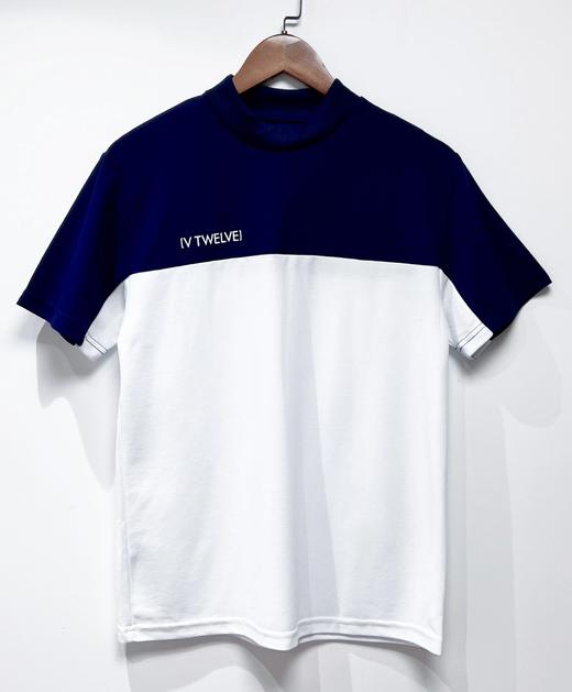 V12高尔夫男士拼色罗纹圆领吸汗速干字母短袖 商品图2