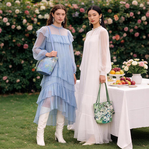 物兮物致敬大师系列 睡莲 玫瑰 单肩桶包斜挎包 商品图2