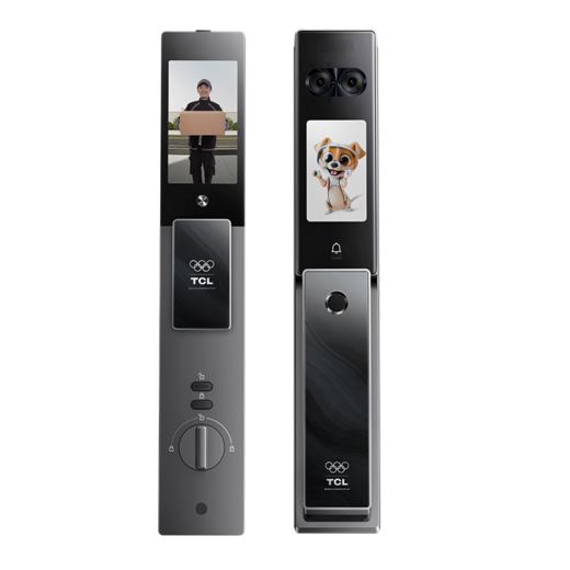 TCL智能门锁双屏AI智能锁萌宠互动语音录入人脸识别大屏猫眼K11 Pro 商品图0