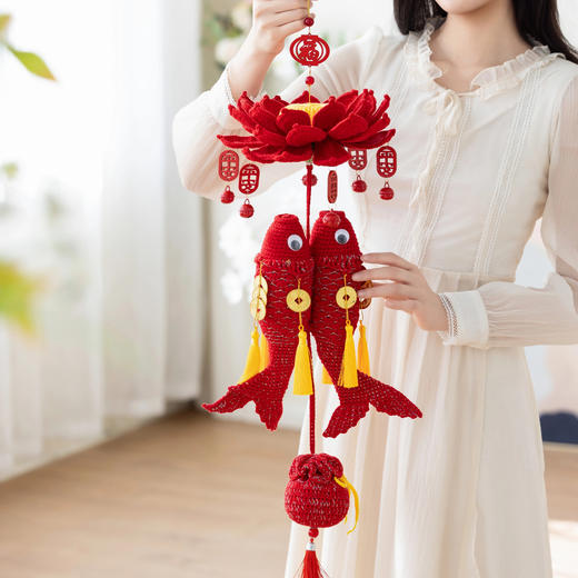 苏苏姐家锦鲤纳福手工DIY钩针挂件挂饰毛线团新年材料包 商品图2