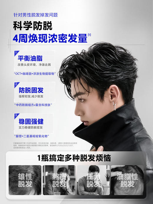 【新品上市】Z:SEA海洋至尊男士防脱固发洗发水500ml 商品图1