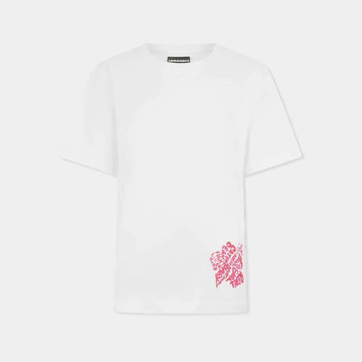 DSQUARED2 女士徽标印花棉质圆领短袖T恤 白色 S75GD0516 D20106 100 商品图0