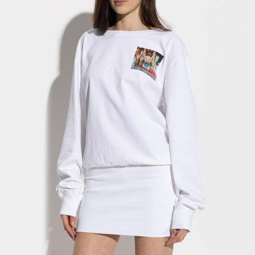 DSQUARED2 女士 Tom Bianchi 联名棉质圆领长袖卫衣 白色 S75CV0981 D20106 100 商品图1