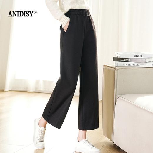 高腰松紧腰毛呢加厚直筒九分山本裤 商品图3