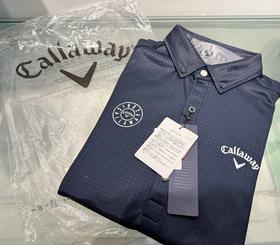 Callaway 高尔夫男士 经典基础款刺绣标千鸟格polo领衬衫 保暖发热