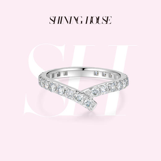【预售】ShiningHouse[培育] 18k金钻石戒指 圆钻形人工真钻人造钻石K金戒指排钻戒指时尚钻石戒指悦己送礼臻选【此商品不支持7天无理由退货退款】 商品图0